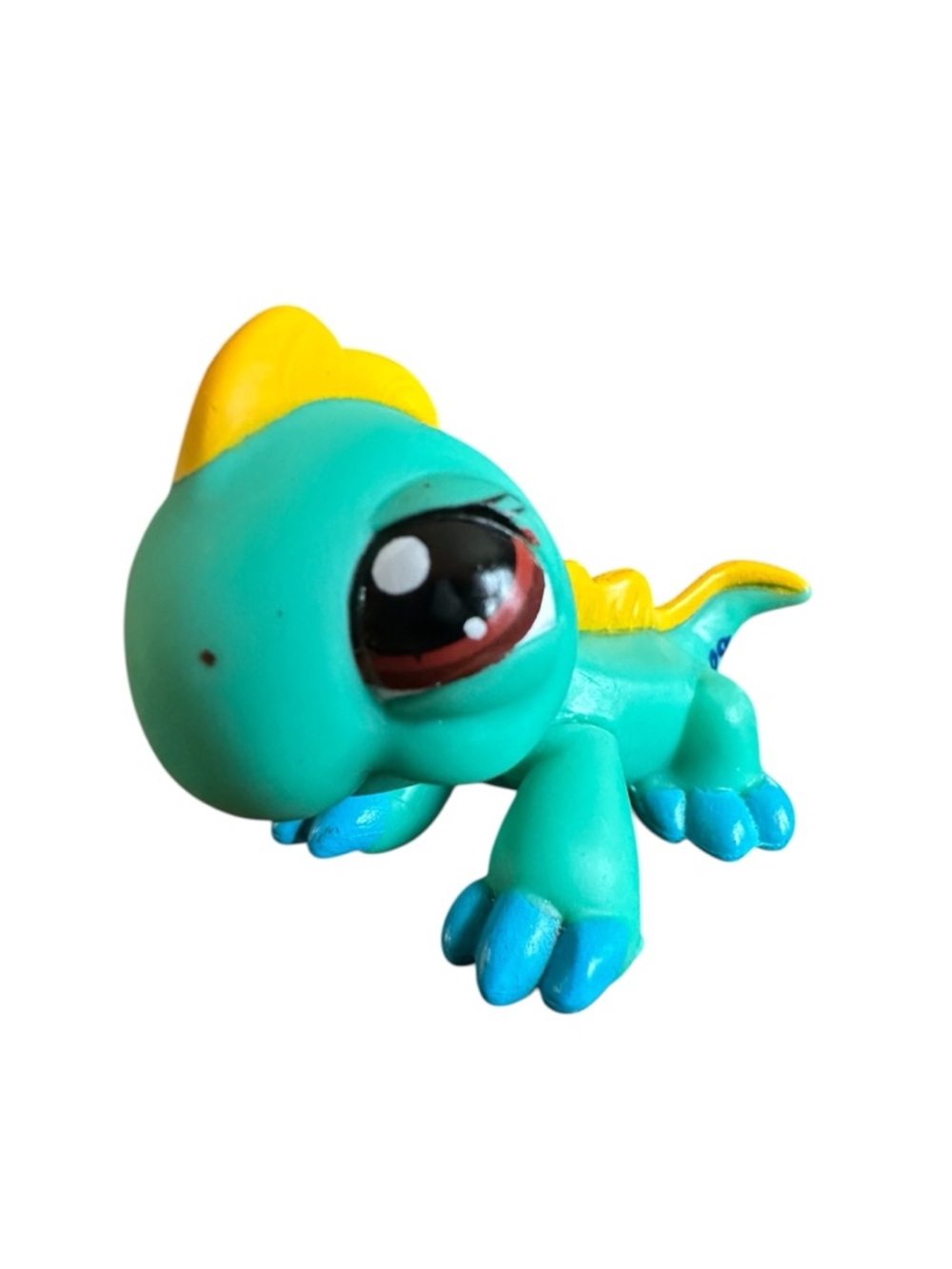 Littlest Pet Shop LPS Iguana #1778 Turquoise Brown Eyes Blue Feet Hasbro 2007